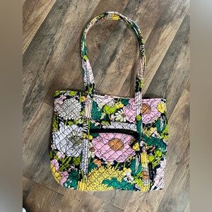 Vera Bradley Floral Tote in Pink, Yellow, and Green